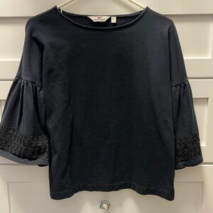 Vineyard Vines Black Bell Sleeve Blouse